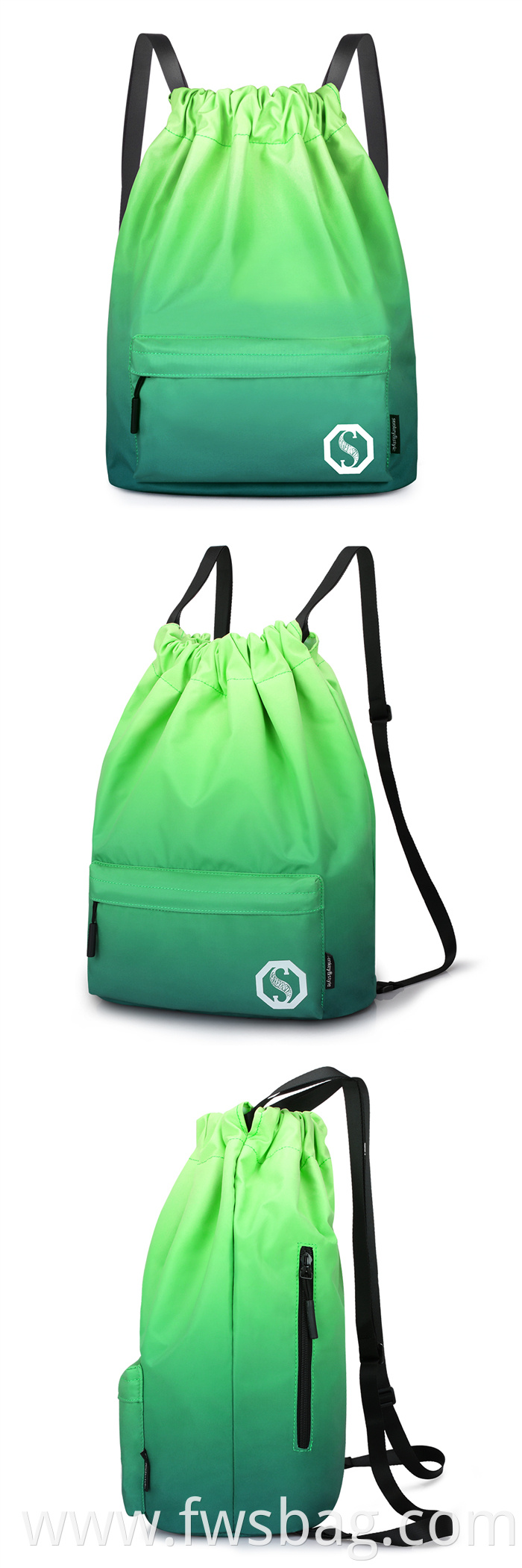 Travel School Gym Original Backpack Gradient Color Rainbow Drawstring Bag For Travel School For Beach